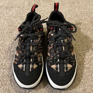 Burberry UNION SNEAKERS - LIKE NEW!  Check & leopard for sneaker heads!